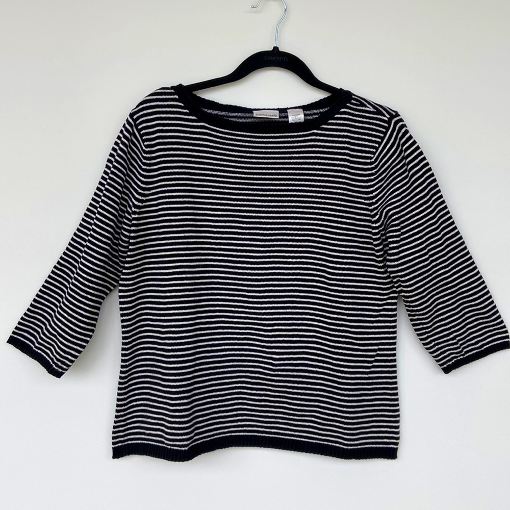 Villager Sport Striped Boat Neck Sweater
